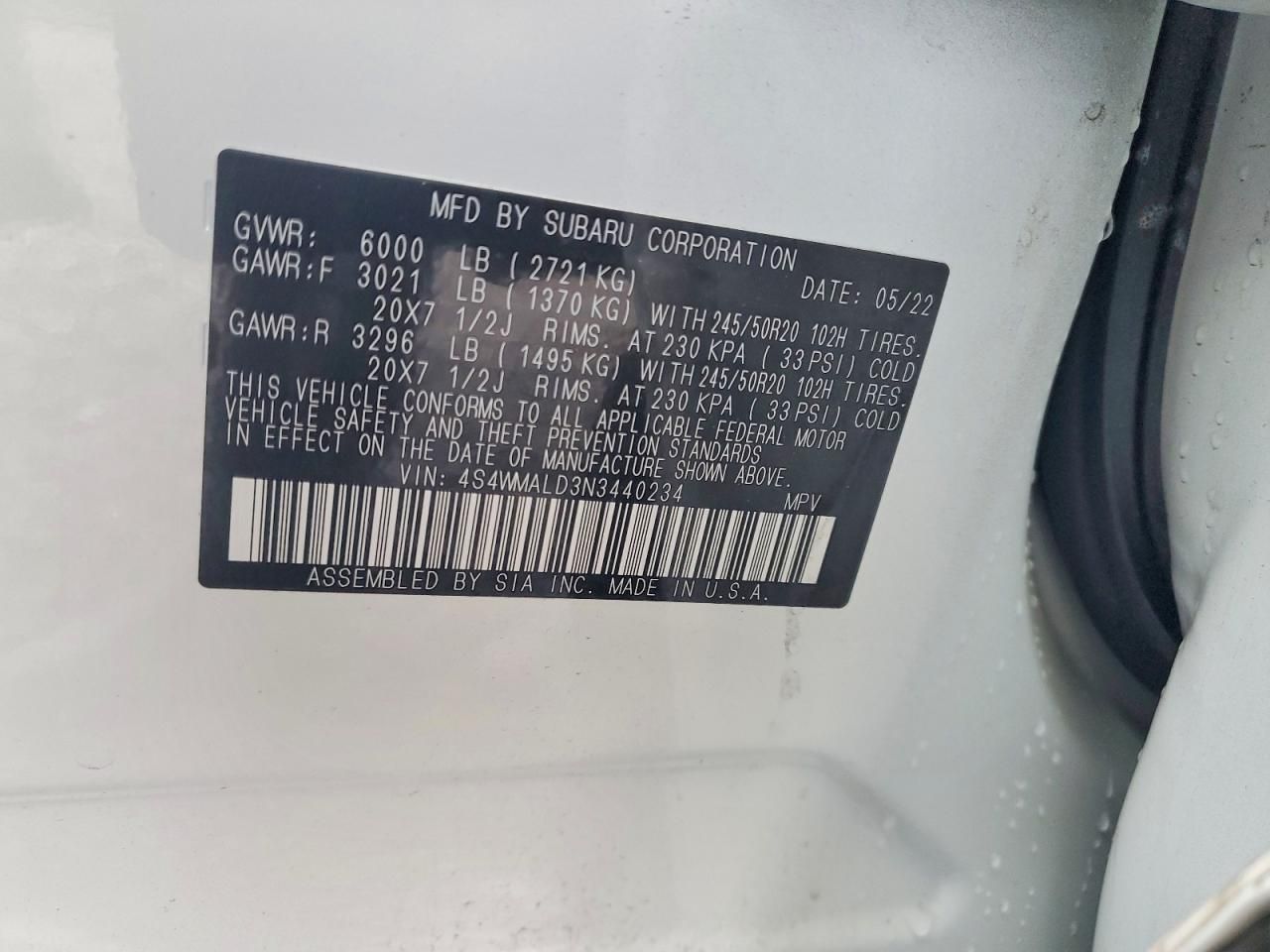 2022 Subaru Ascent Limited