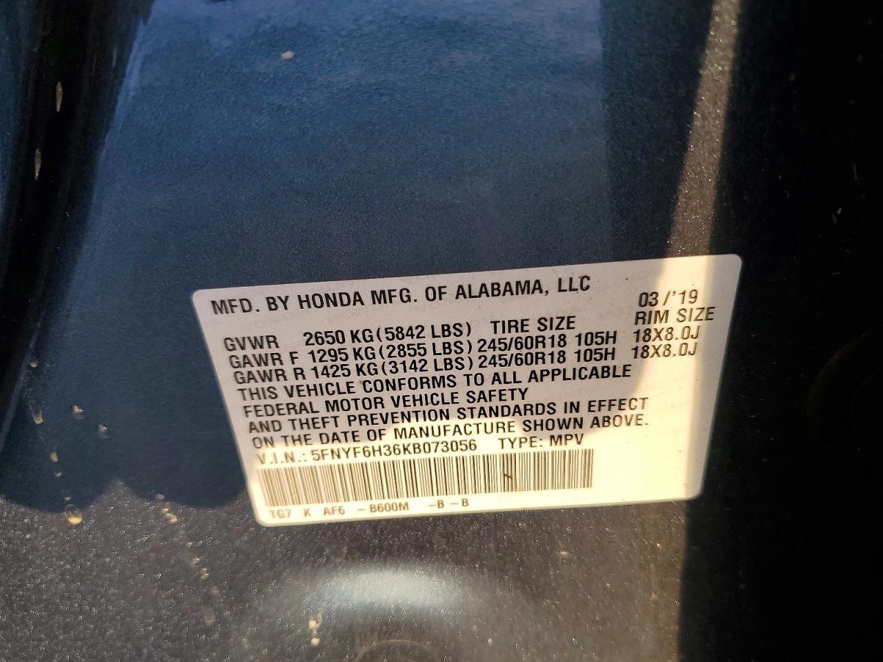 2019 Honda Pilot ex