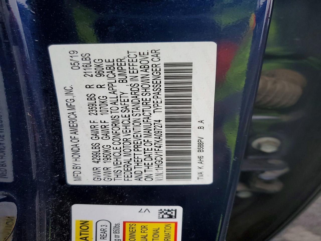 2019 Honda Accord ex