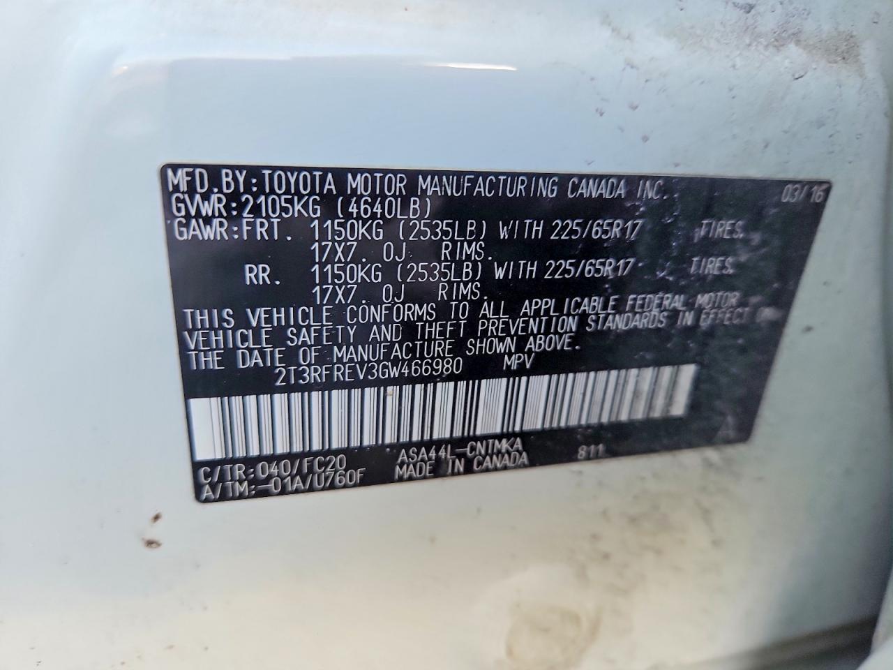 2016 Toyota Rav4 xle