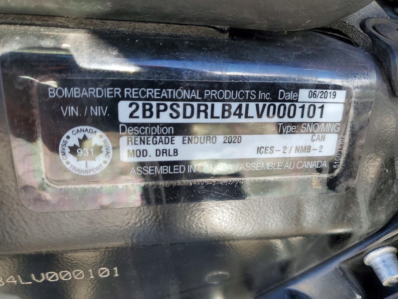 2020 Skidoo Drlb Endur