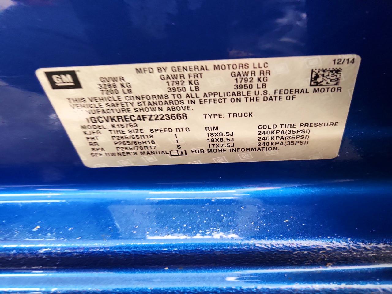 2015 Chevrolet Silverado K1500 lt