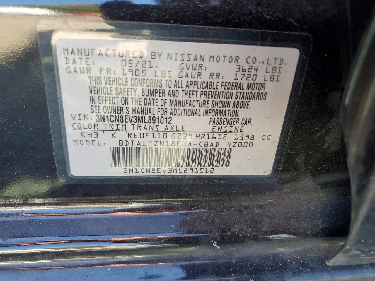 2021 Nissan Versa sv