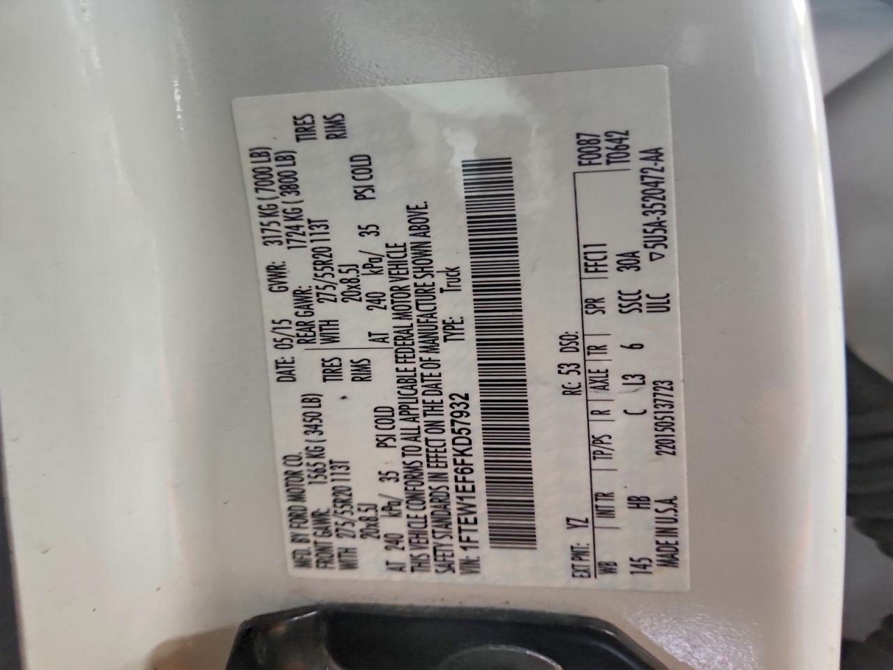 2015 Ford F150 Supercrew