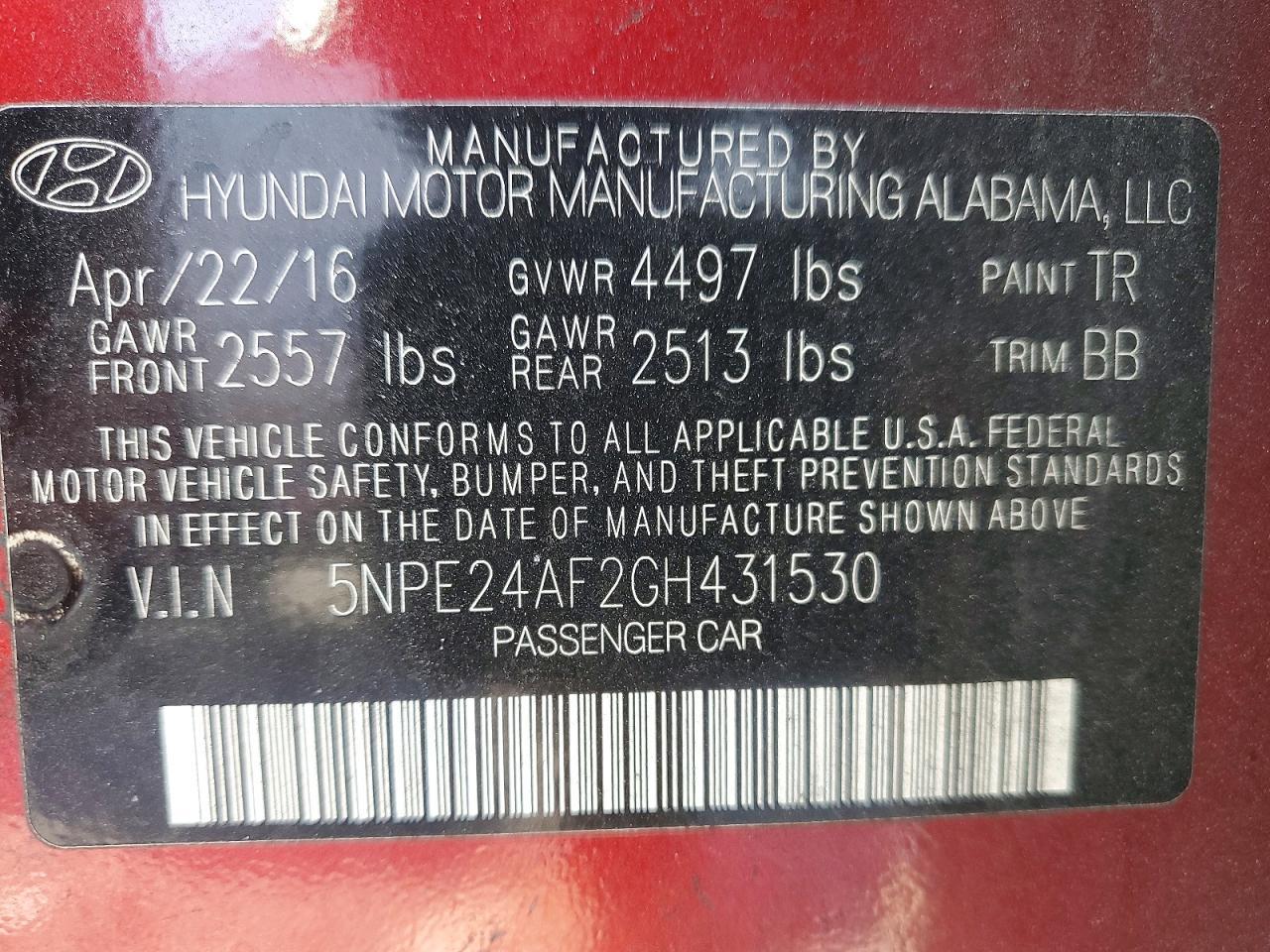 2016 Hyundai Sonata se
