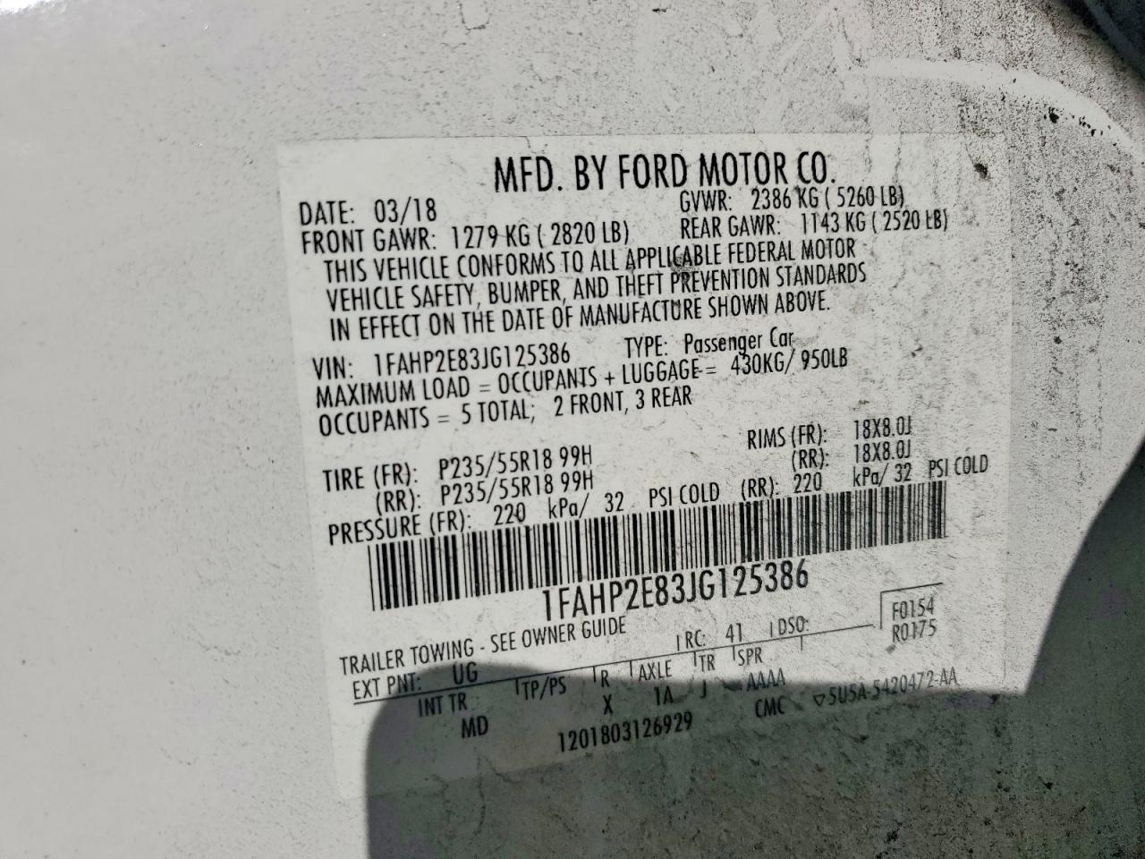 2018 Ford Taurus sel