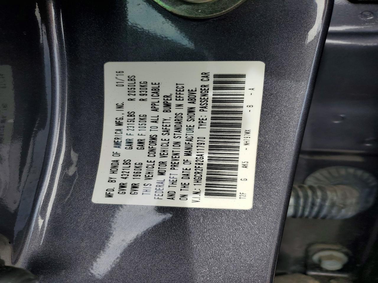 2016 Honda Accord exl