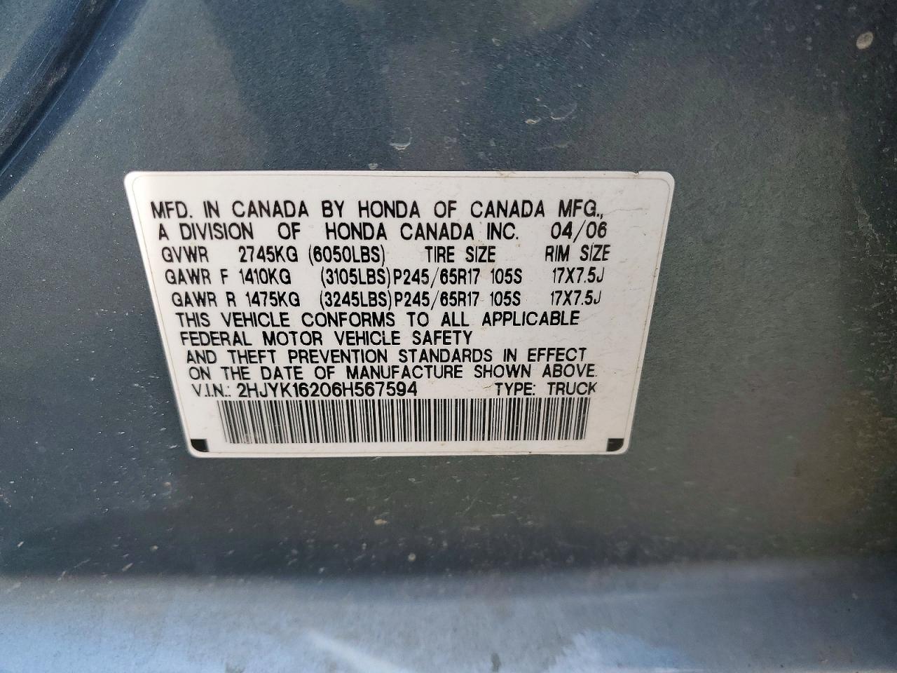 2006 Honda Ridgeline rt