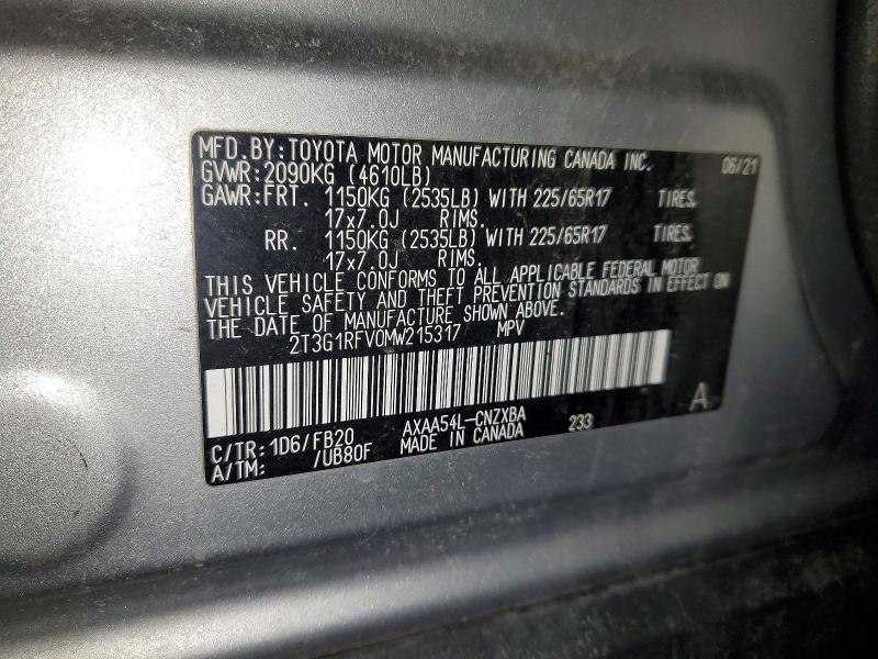 2021 Toyota Rav4 le