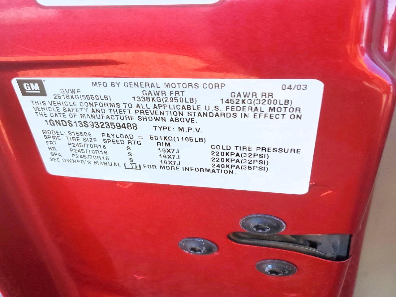 2003 Chevrolet Trailblazer