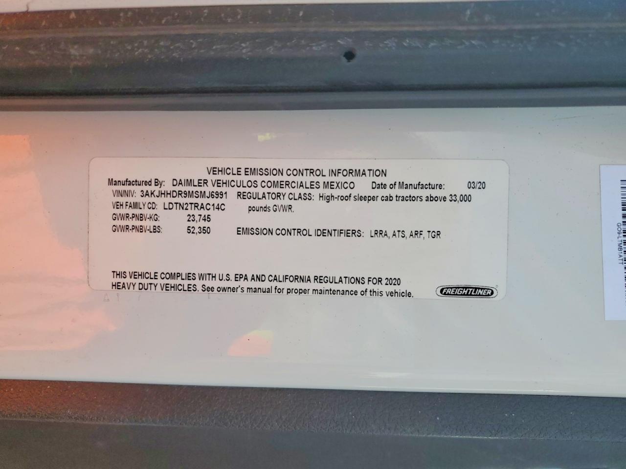 2021 Freightliner Cascadia 126