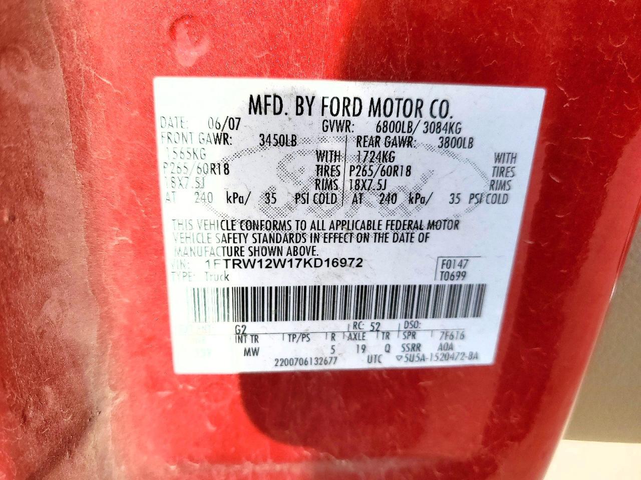 2007 Ford F150 Supercrew
