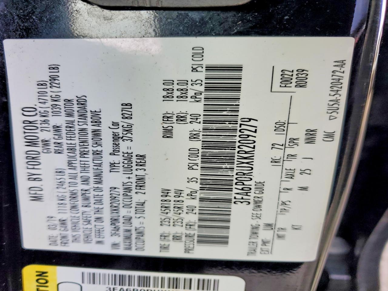 2019 Ford Fusion Titanium