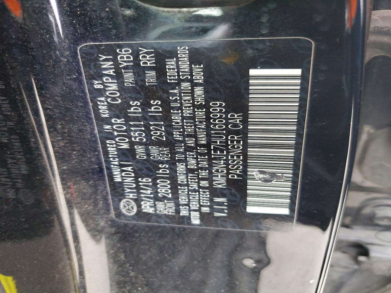 2017 Genesis G80 3.8