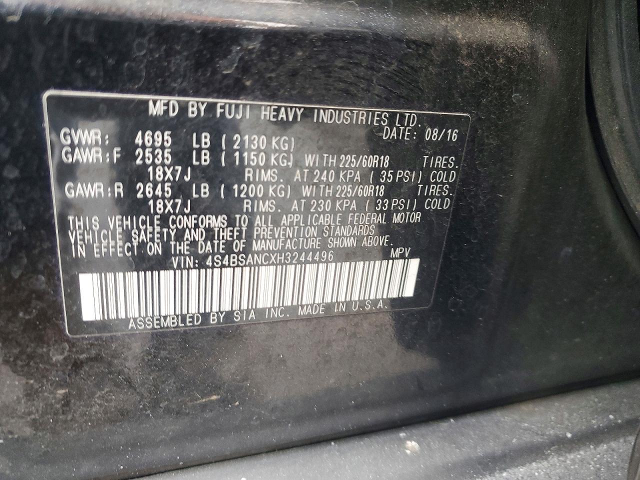 2017 Subaru Outback 2.5i Limited