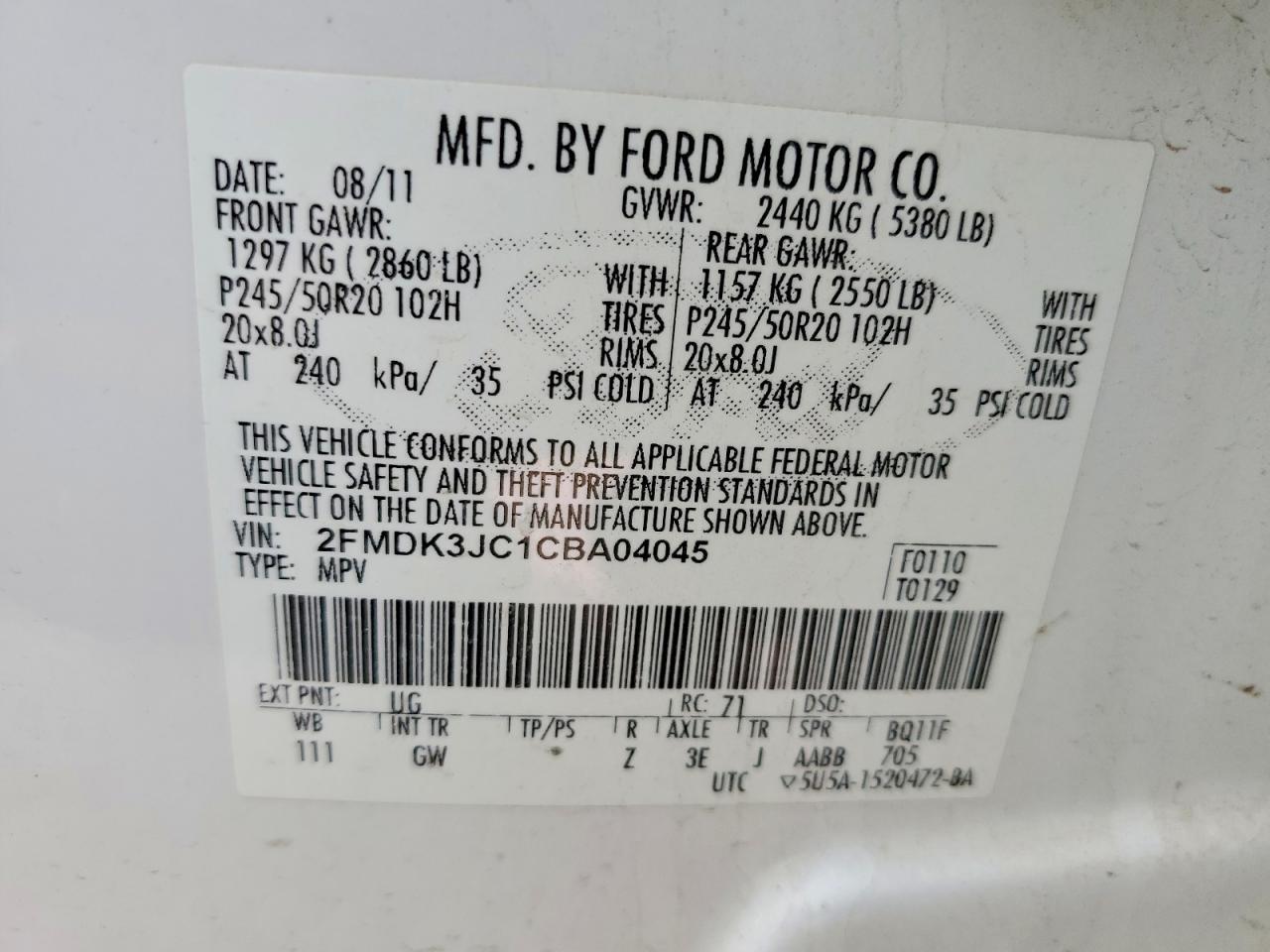 2012 Ford Edge sel