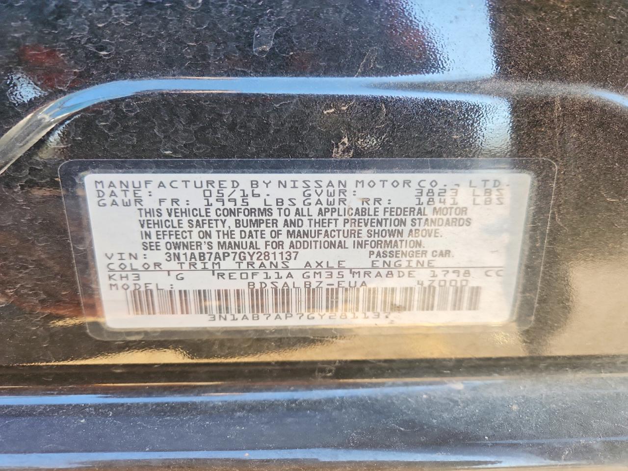 2016 Nissan Sentra s