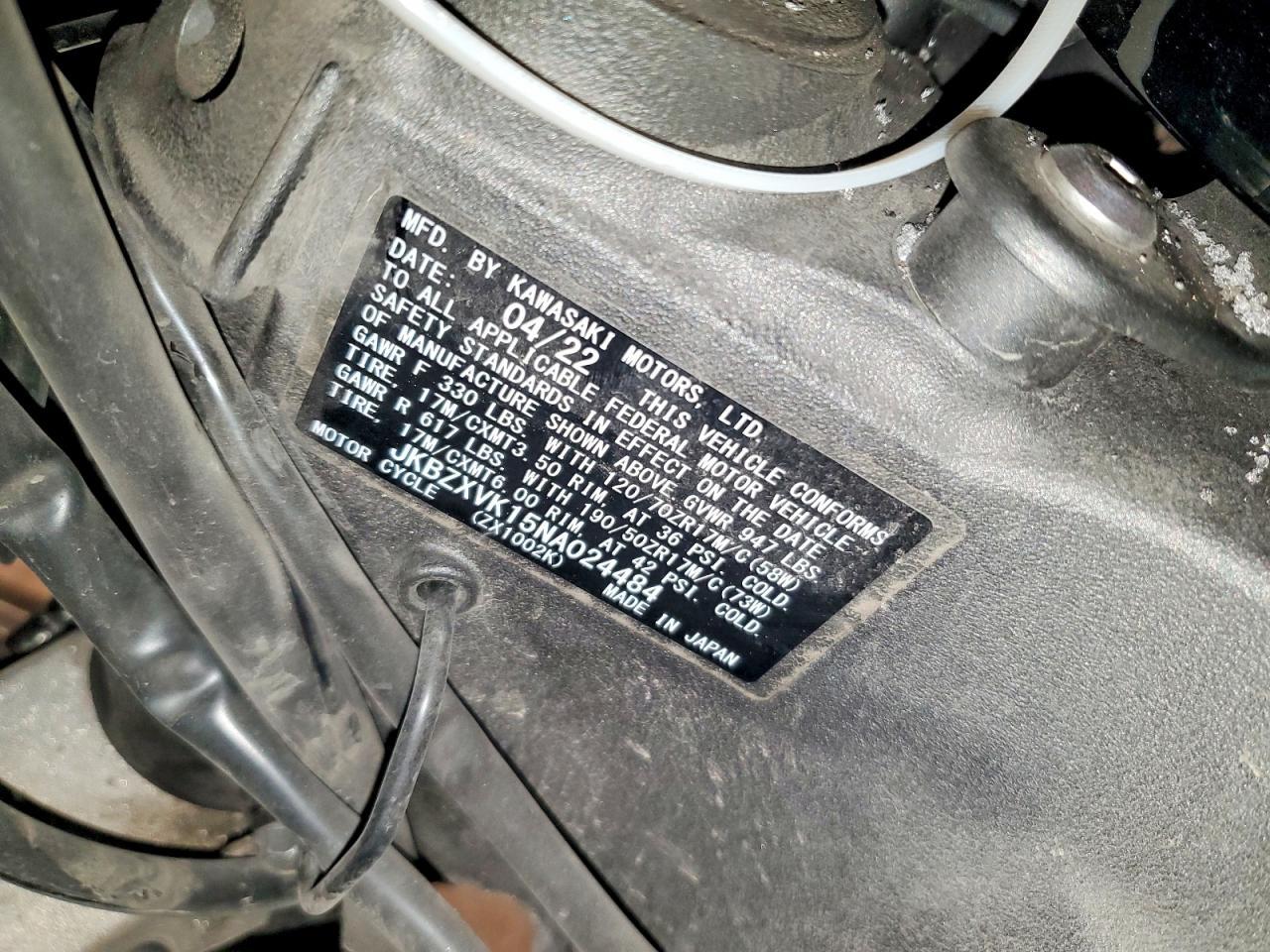 2022 Kawasaki ZX1002 K