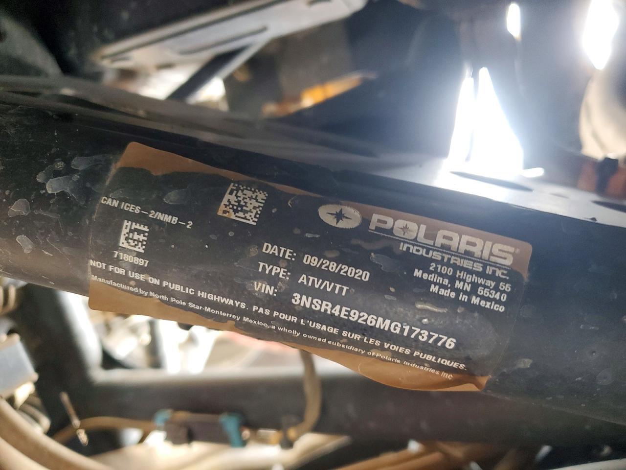 2021 Polaris RZR Utility Vehicle