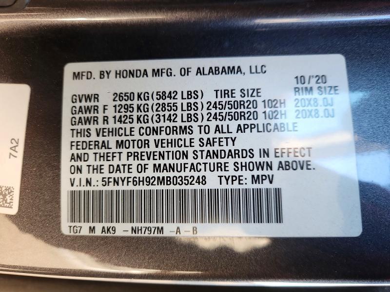 2021 Honda Pilot Touring