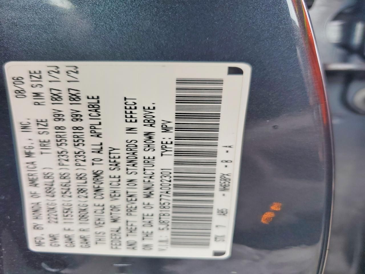 2007 Acura Rdx Technology