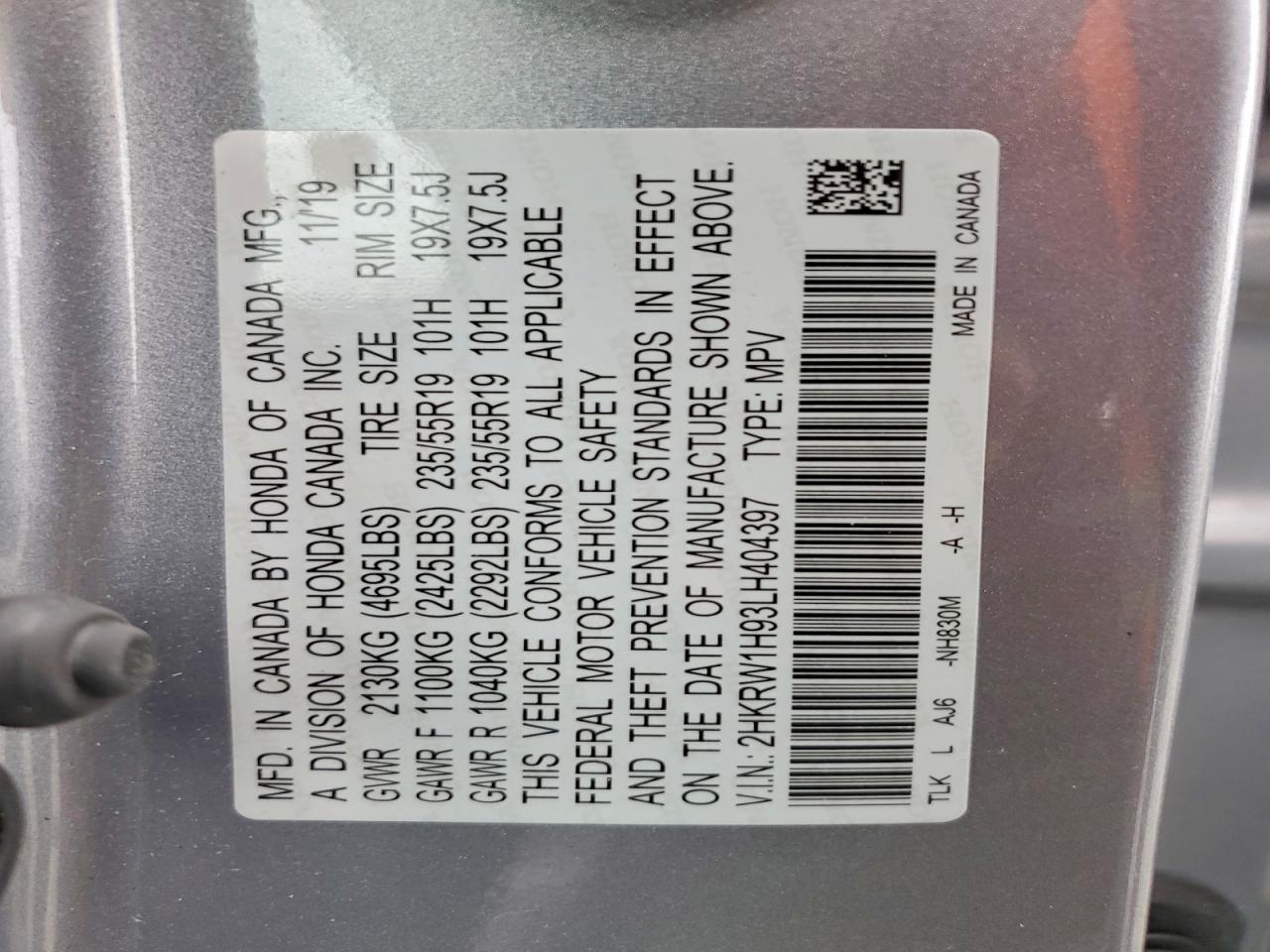 2020 Honda Cr-v Touring