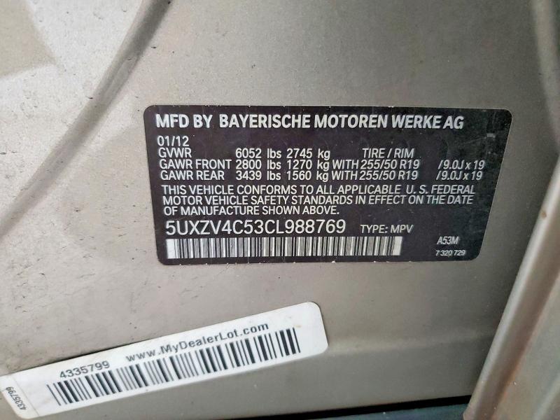 2012 BMW X5 Xdrive35i