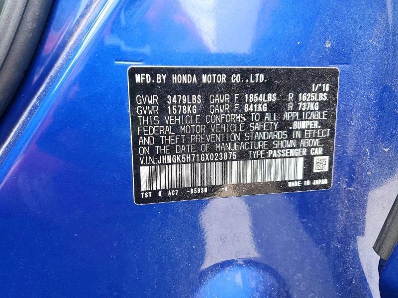 2016 Honda Fit ex