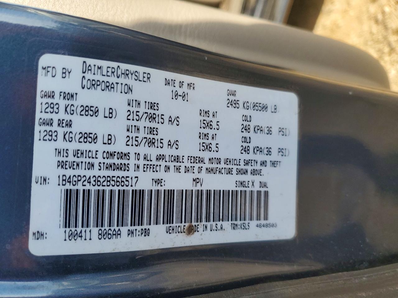 2002 Dodge Grand Caravan se