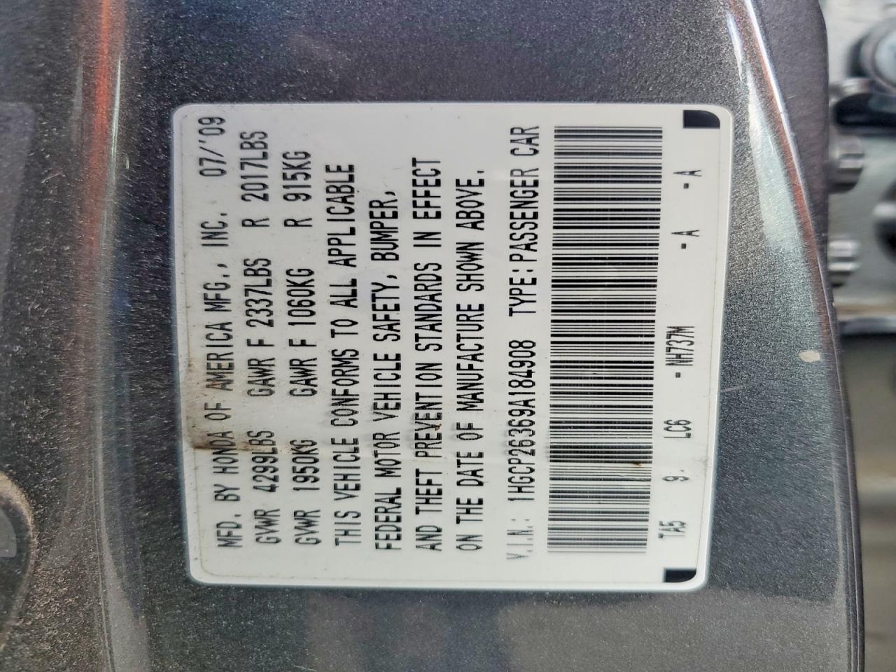 2009 Honda Accord lx