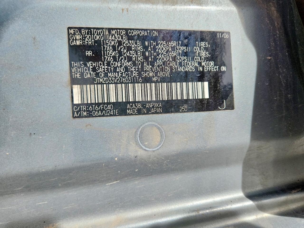 2007 Toyota Rav4 Base