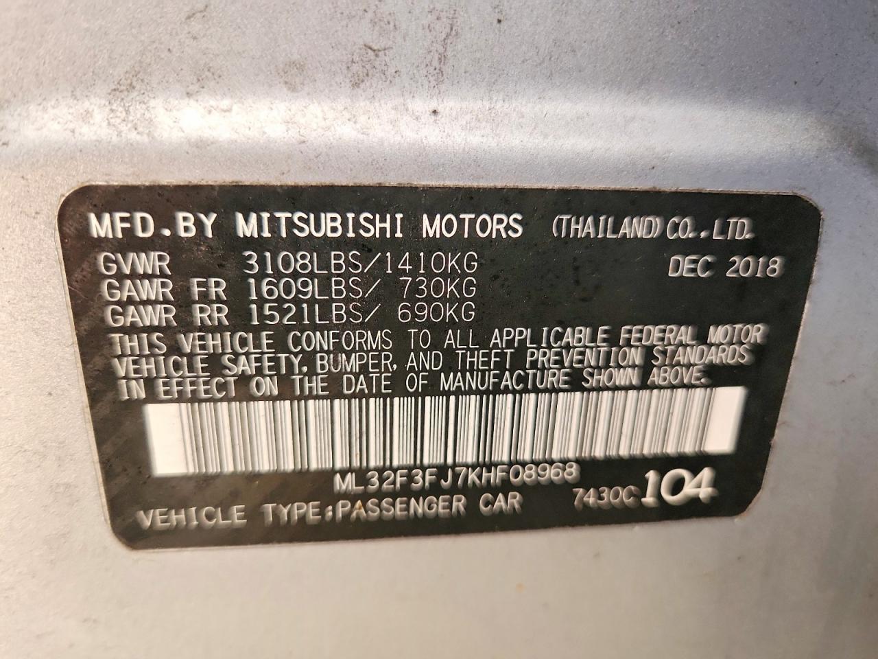 2019 Mitsubishi Mirage G4 es