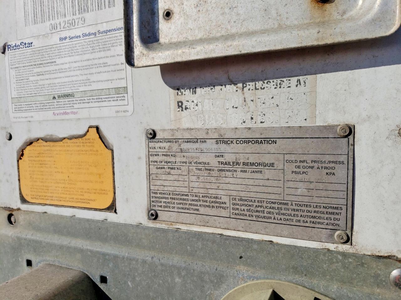 2005 Strick Trailers CK DRY Van Trailer