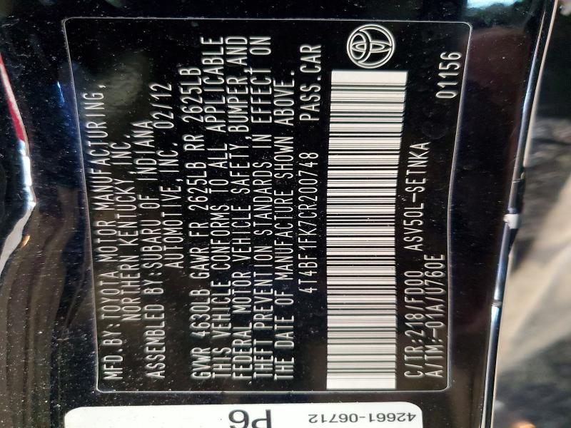 2012 Toyota Camry Base