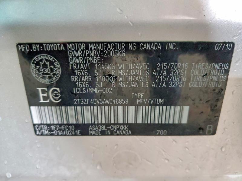 2010 Toyota Rav4 Base