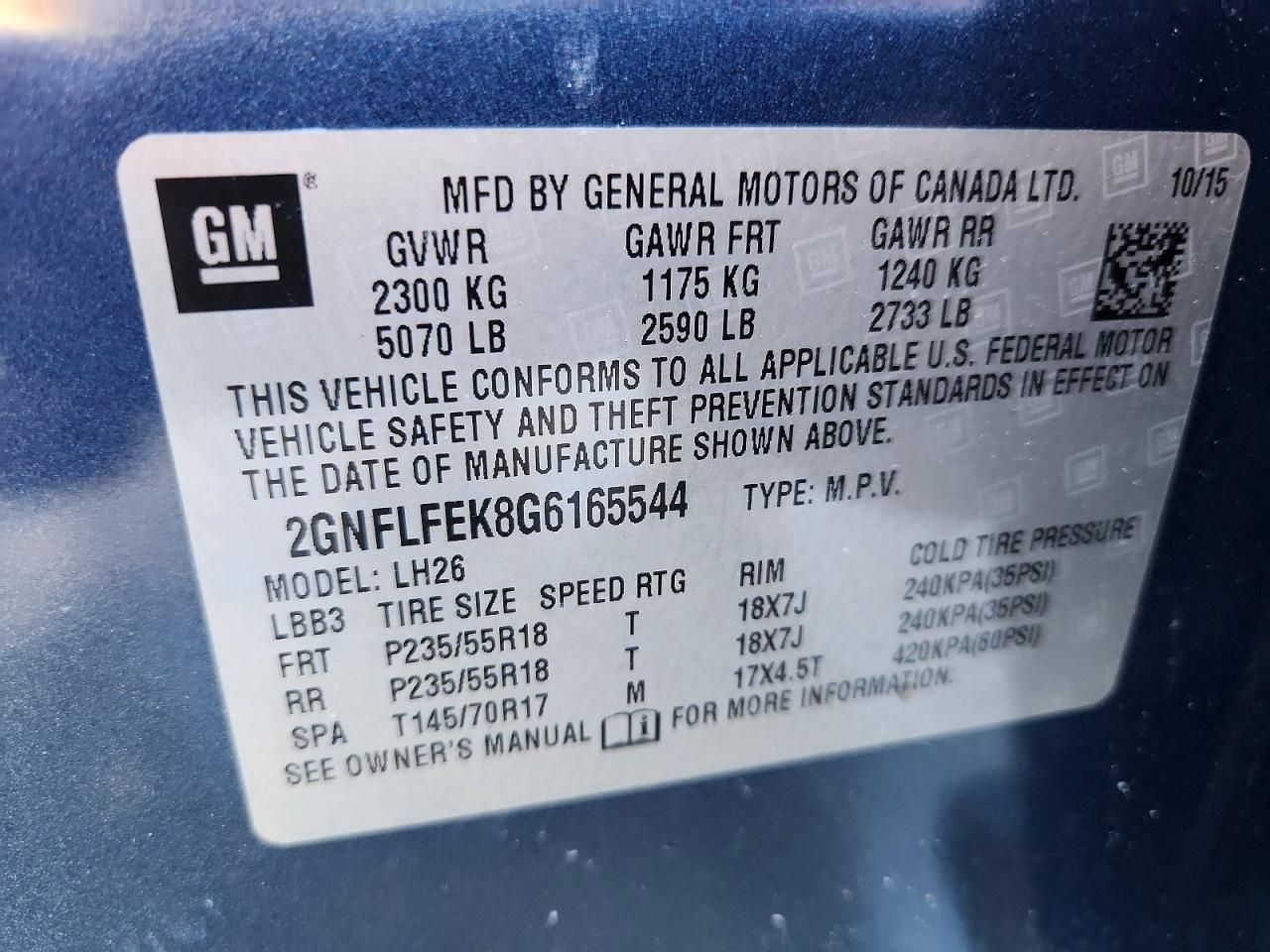 2016 Chevrolet Equinox lt