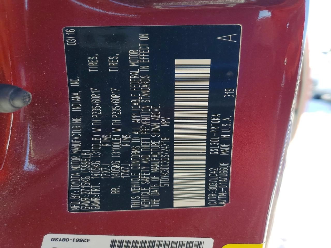 2016 Toyota Sienna xle