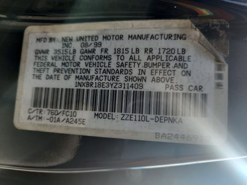 2000 Toyota Corolla ve