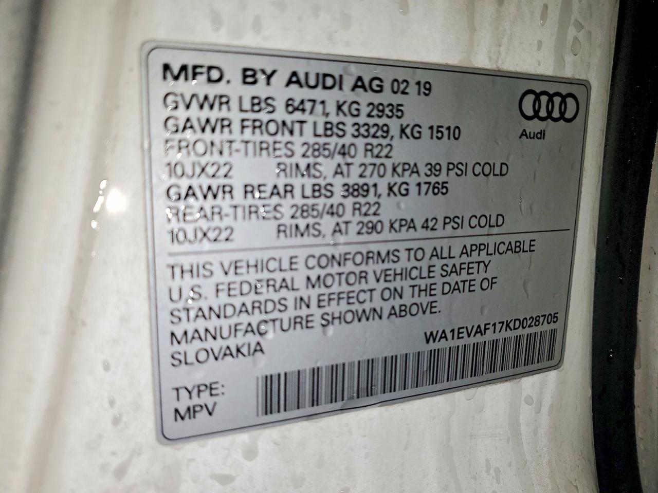 2019 Audi Q8 Premium Plus S-line