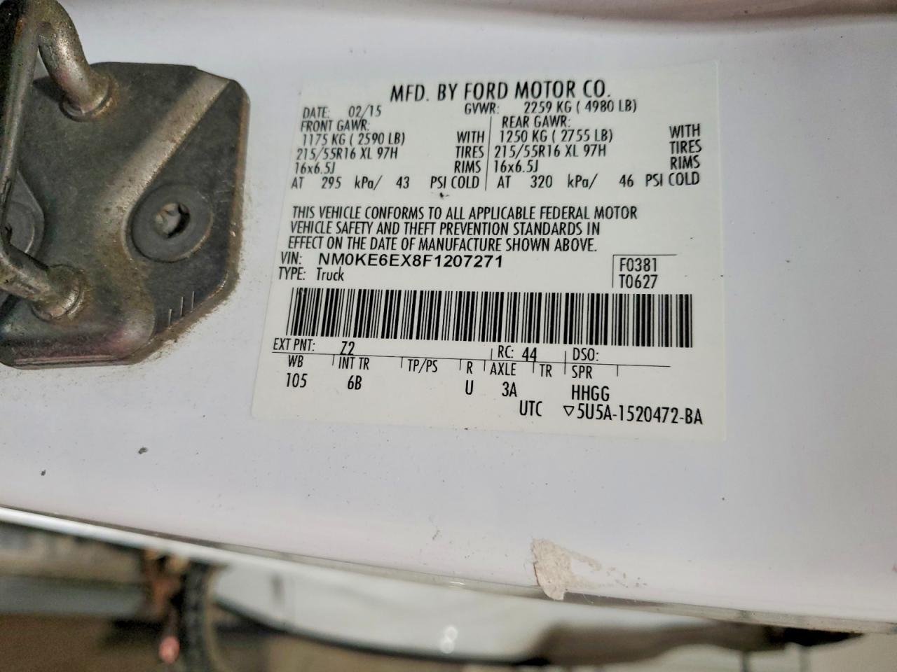 2015 Ford Transit Connect Utility / Service van