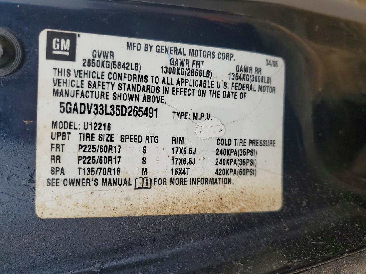 2005 Buick Terraza cxl