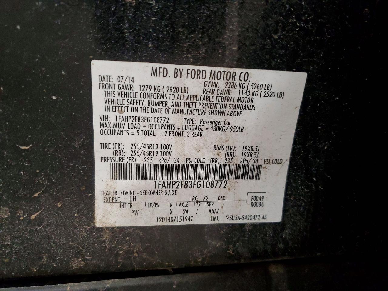 2015 Ford Taurus Limited