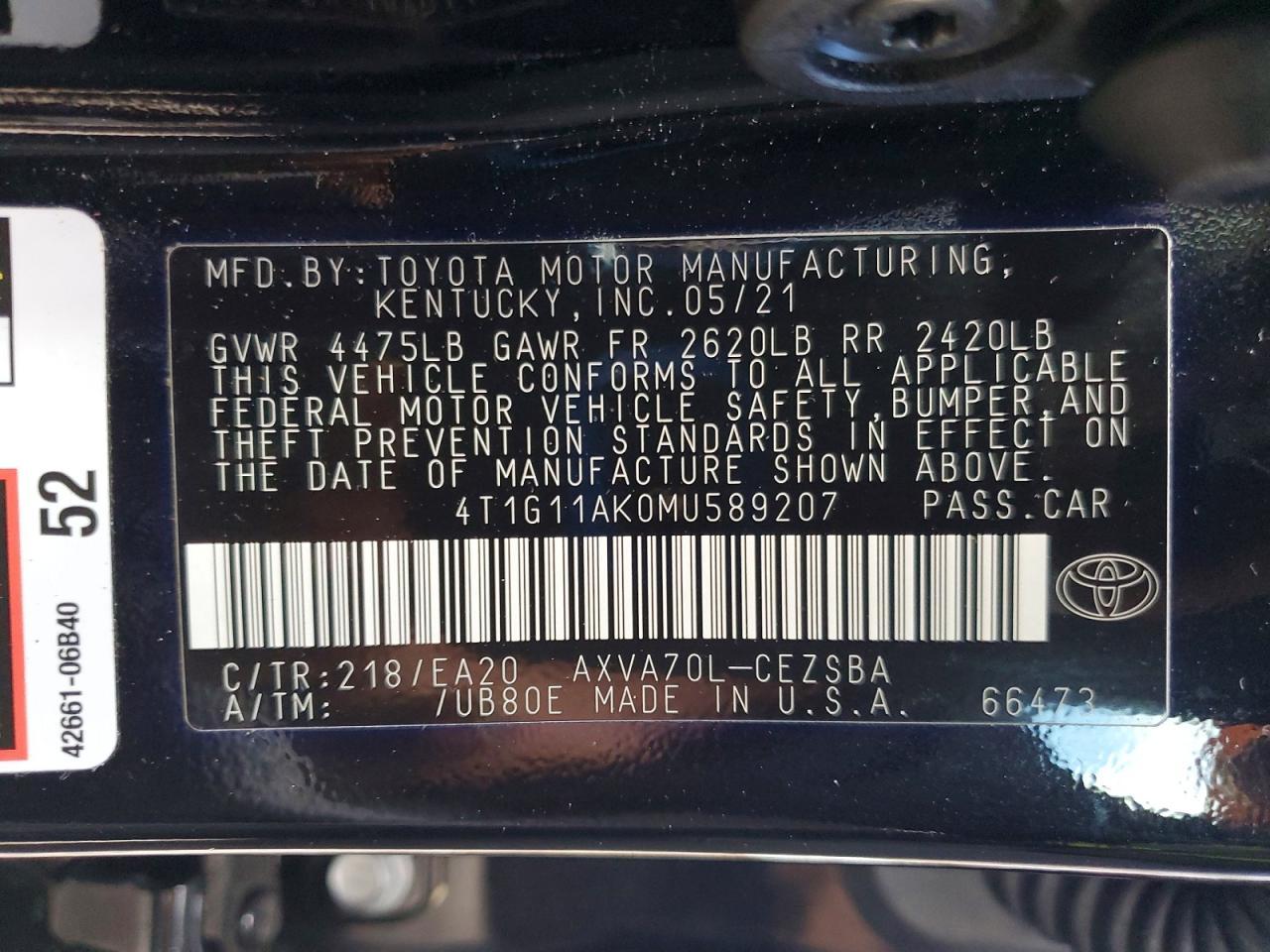 2021 Toyota Camry se