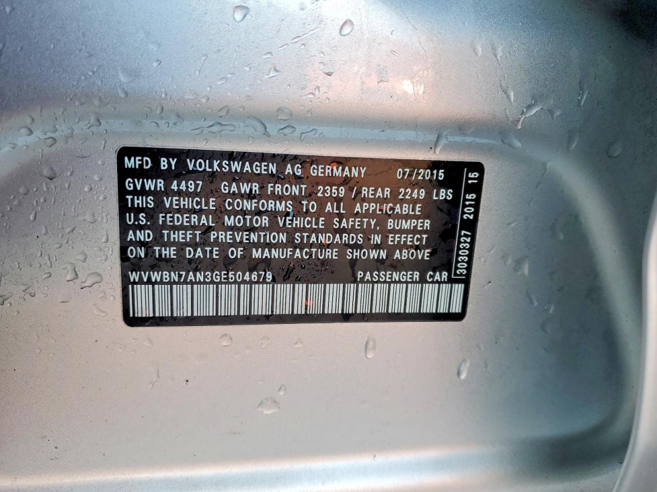 2016 Volkswagen Cc Base