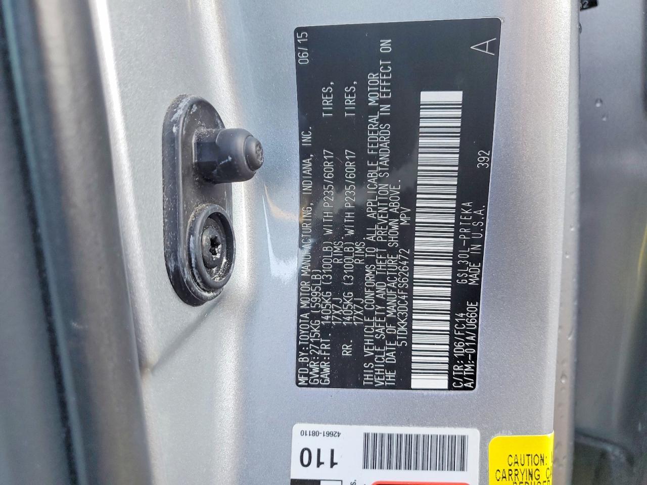 2015 Toyota Sienna le