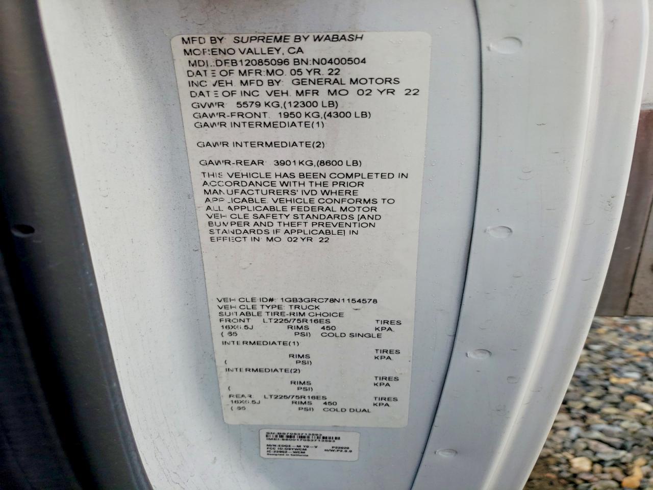 2022 Chev Rolet Express BOX Truck