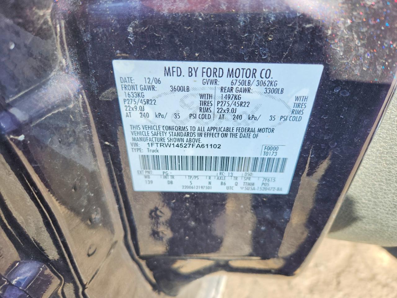 2007 Ford F150 Supercrew
