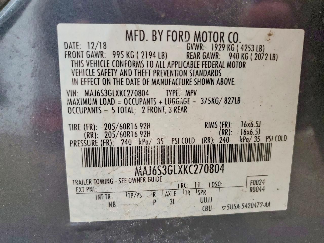 2019 Ford Ecosport se