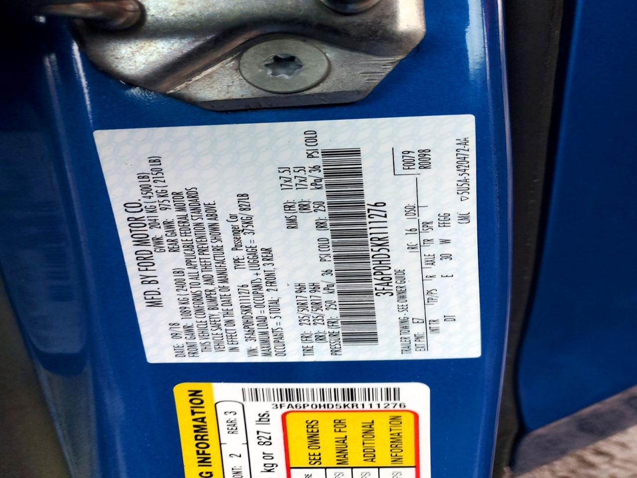 2019 Ford Fusion se