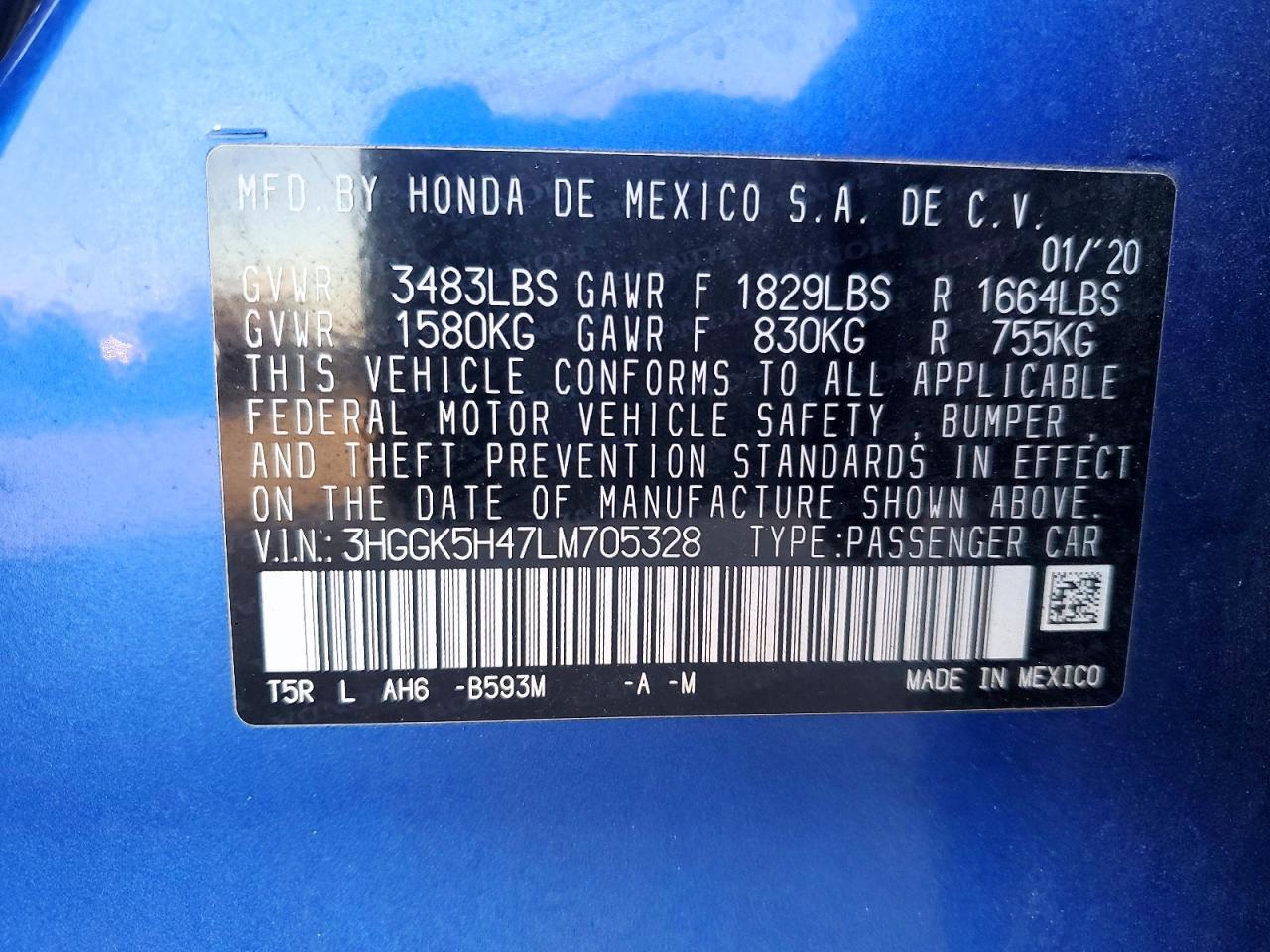 2020 Honda Fit lx